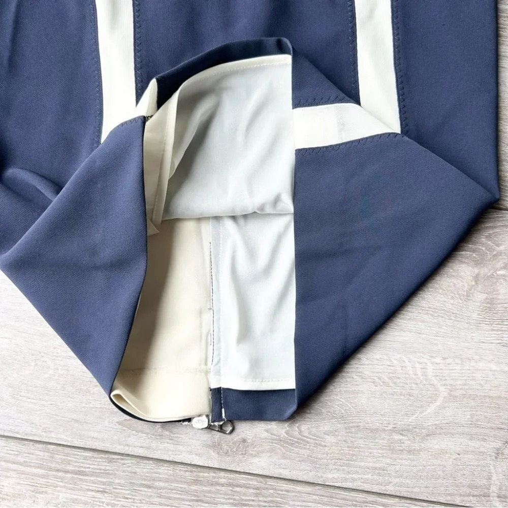 Rag & Bone Navy Ivory Contrasting Colour Midi Skirt - Picture 6 of 11